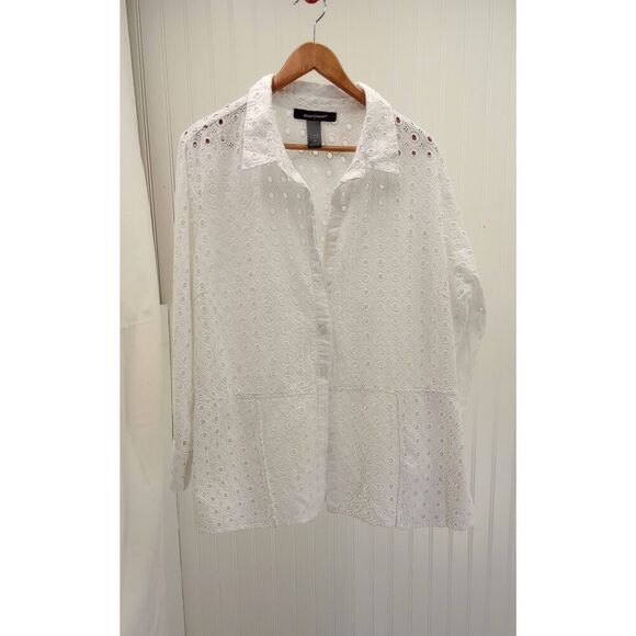 Ashley Stewart White Eyelet Blazer - Picture 7 of 7